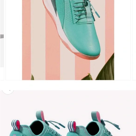Pink and Green Sneakers with Minimalist Design - Picture 4 of 5